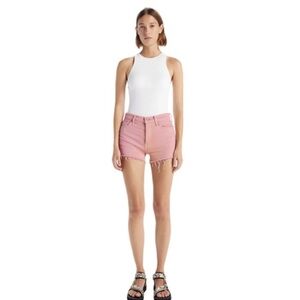Mother Denim The Tomcat Kick Fray Shorts Pink Size 28 Cutoff Jean Shorts
